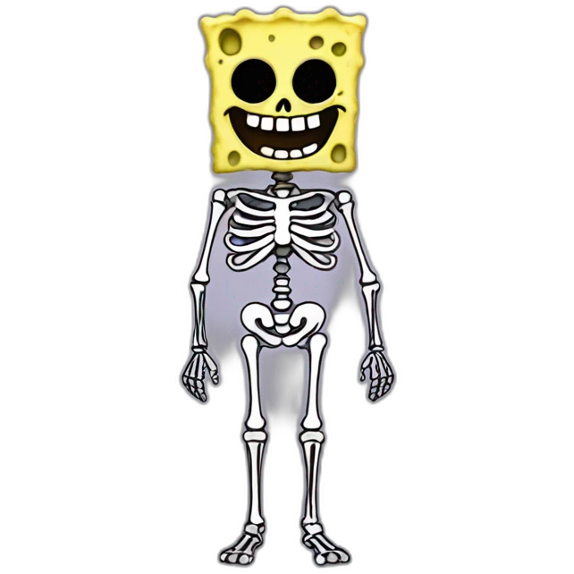 spongebob as skeleton body emoji