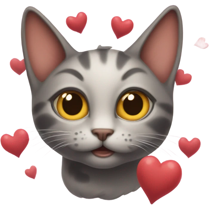 Cat with hearts on eyes and tornados around the head emoji