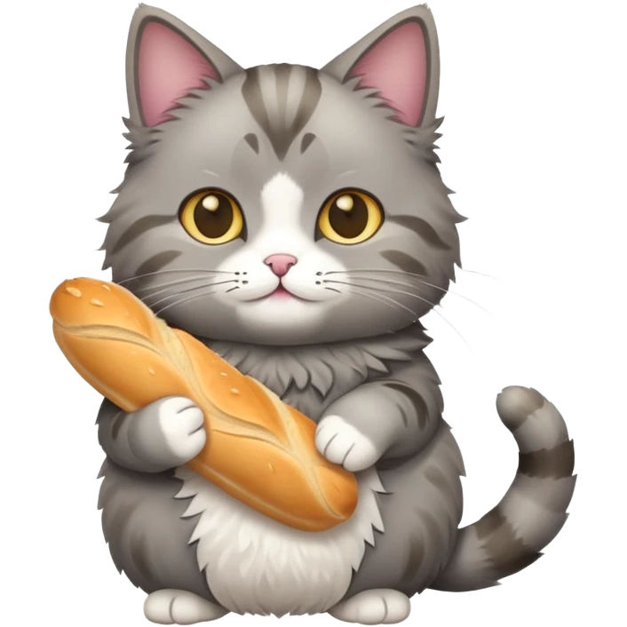 Cat holding baguette  emoji