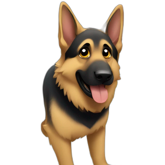 German shepherd on a train car emoji