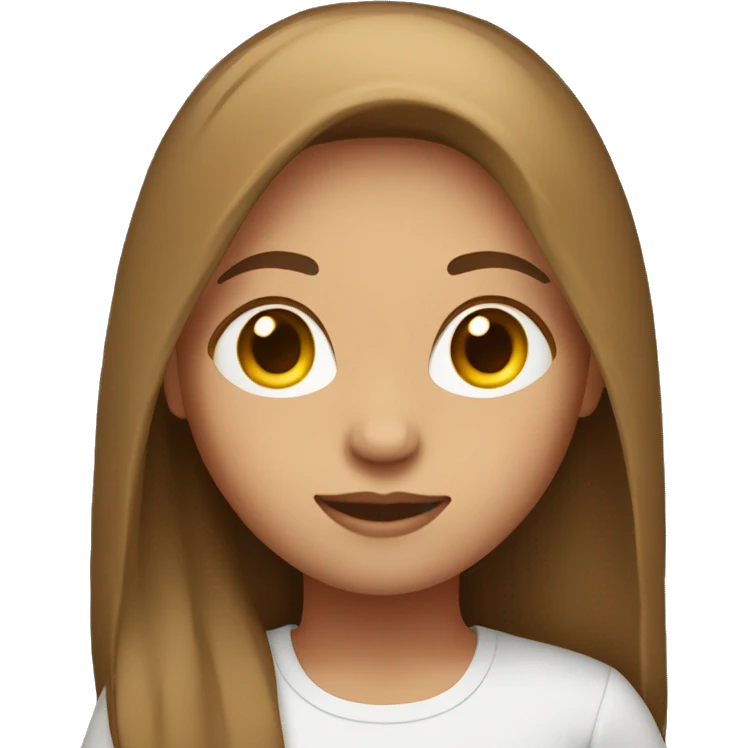 girl behid laptop with light skin and brown straight hair  emoji