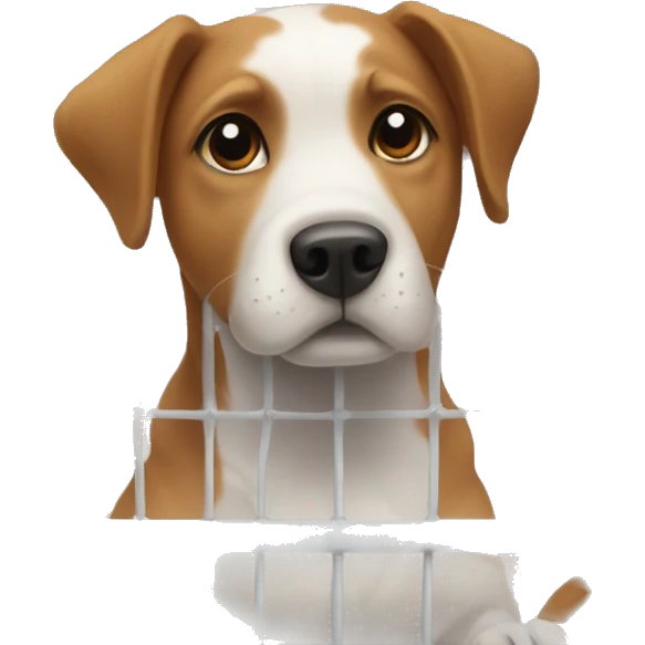 Dog in a playpen emoji