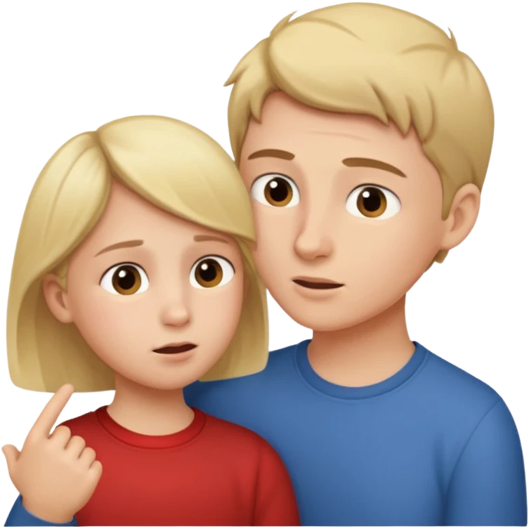 A boy showing right cheek to her mother asking for a gentle playful slap emoji