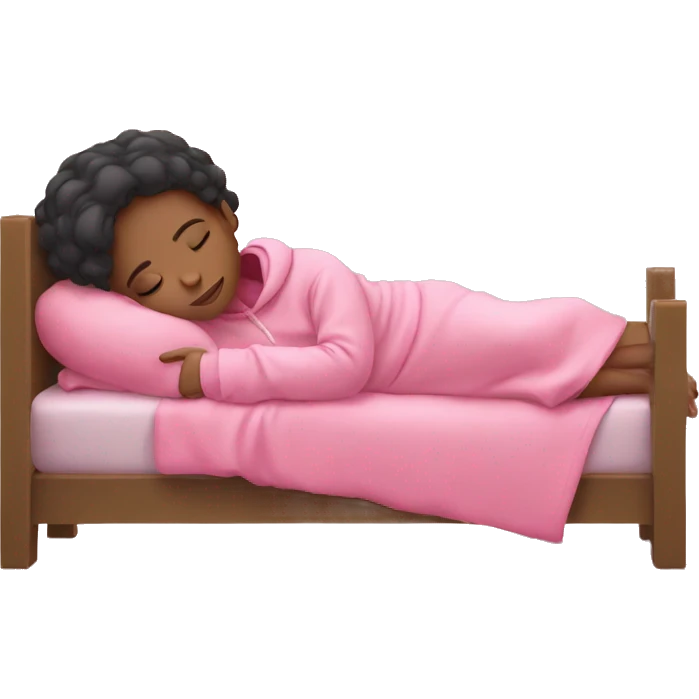 girl wearing pink hoodie taking a nap  emoji