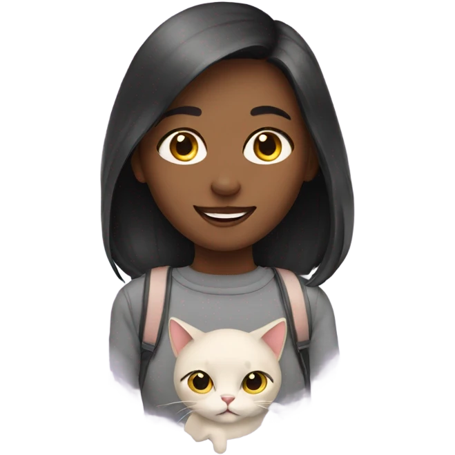 Girl with cat emoji