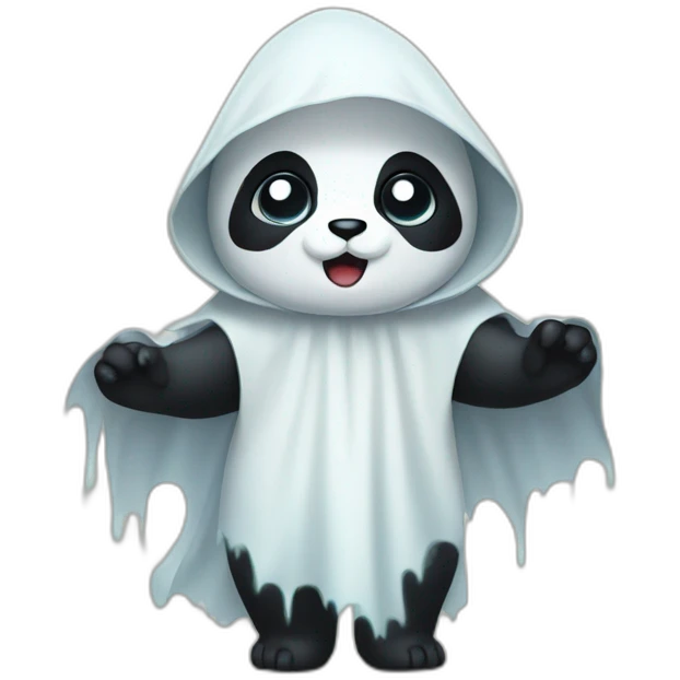 panda dressed as a ghost emoji