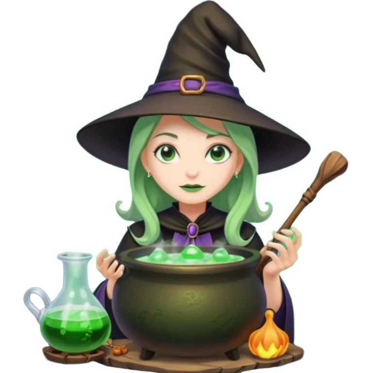 green witch cooking potion emoji