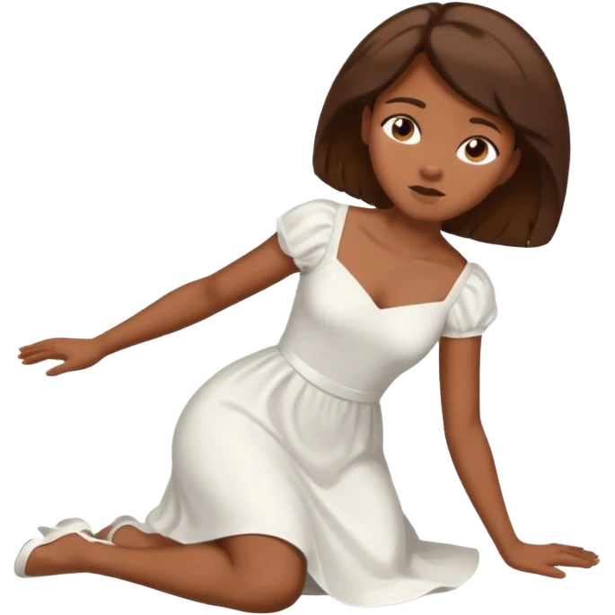 Fainting black girl brown hair  emoji
