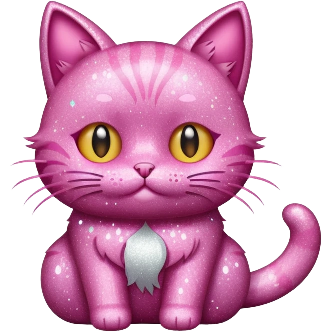 glitter pink cat emoji
