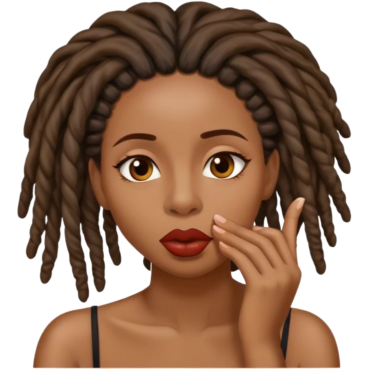 Black woman with locs shhh emoji