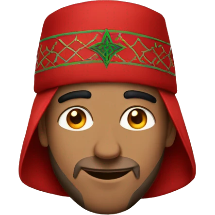Moroccan m n wearing moroccan hat emoji