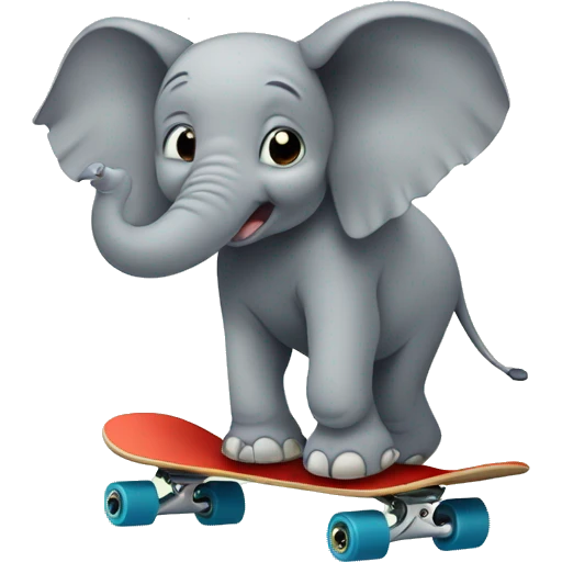 Elephant on skateboard emoji