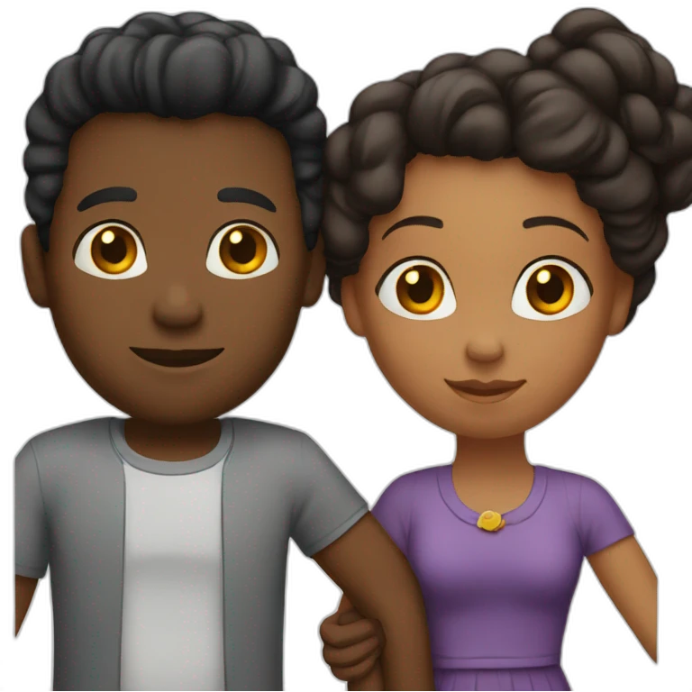 A black couple holding hands emoji