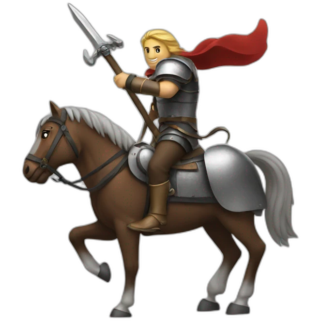 a hero on a horse with a mace emoji