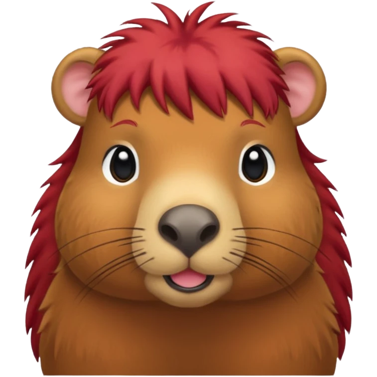 Capybara with red hair emoji