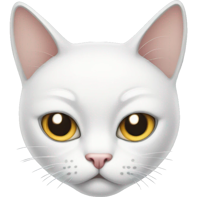 Mean white cat emoji