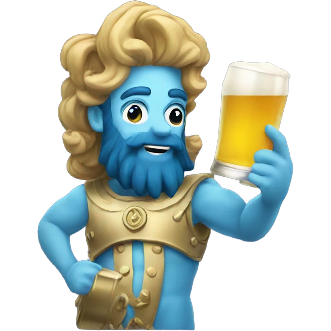Neptune holding a beer emoji