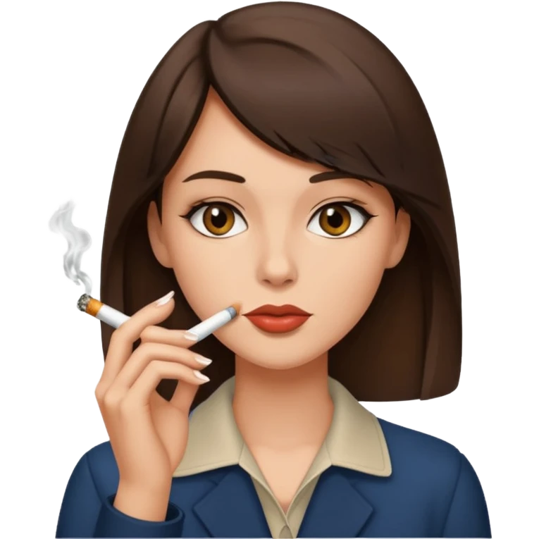 a brunette smoking a cigarette  emoji