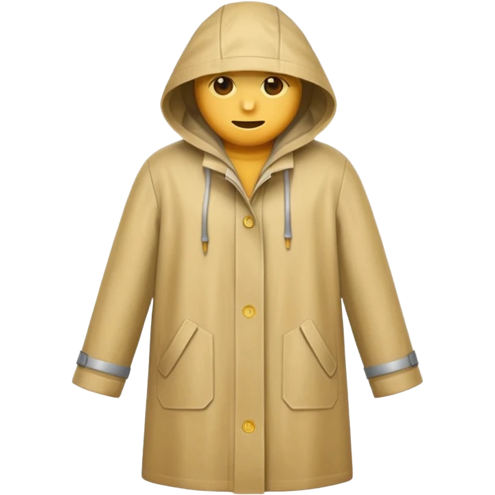 sand raincoat, just rain coat, negative: object. emoji