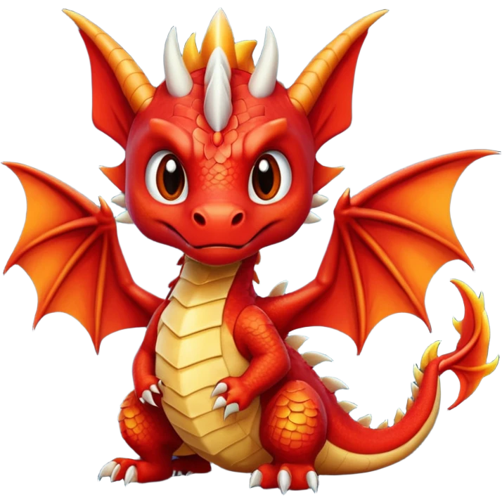 cute feisty red dragon emoji