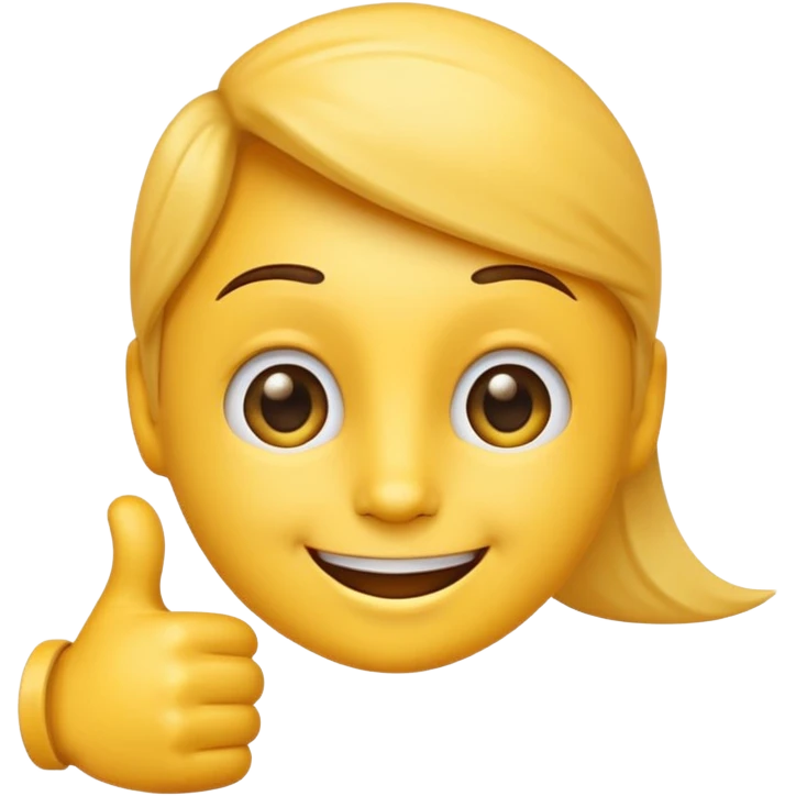 AI emoji with a smirk, giving a thumbs up and saying thank you to friends, warm and friendly emoji