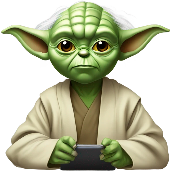 Master Yoda draws on a graphics tablet emoji