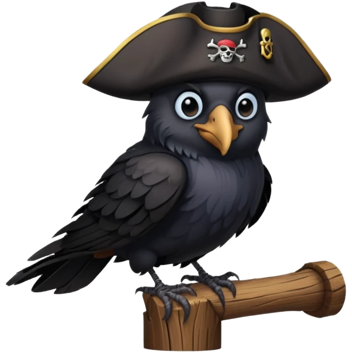 raven with a pirate hat emoji