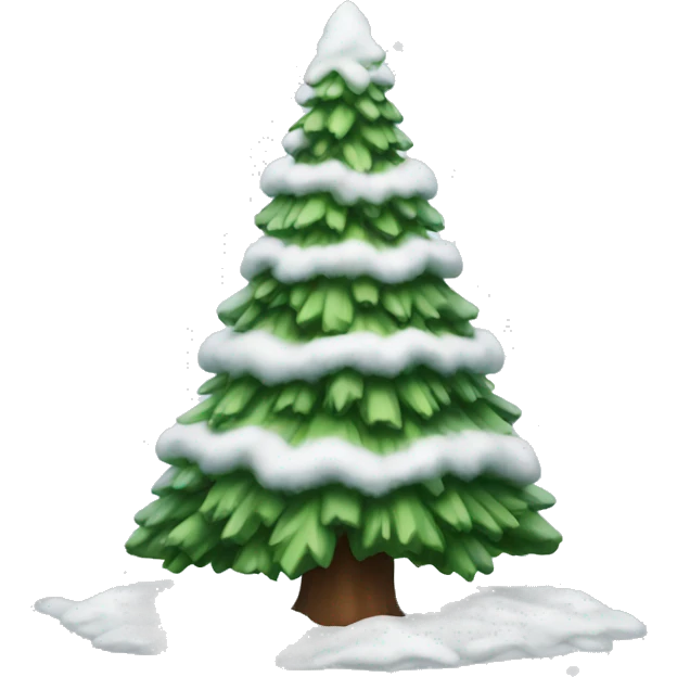 christmas tree with snow emoji