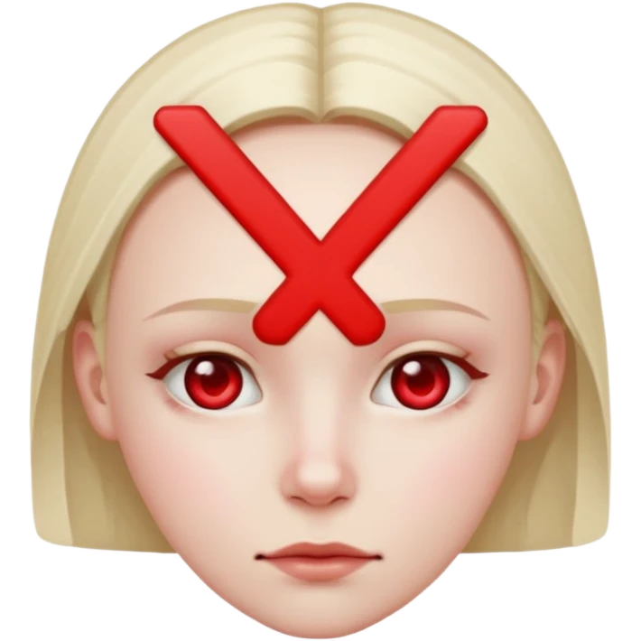Forhead with a red small "x" symbol in the center emoji
