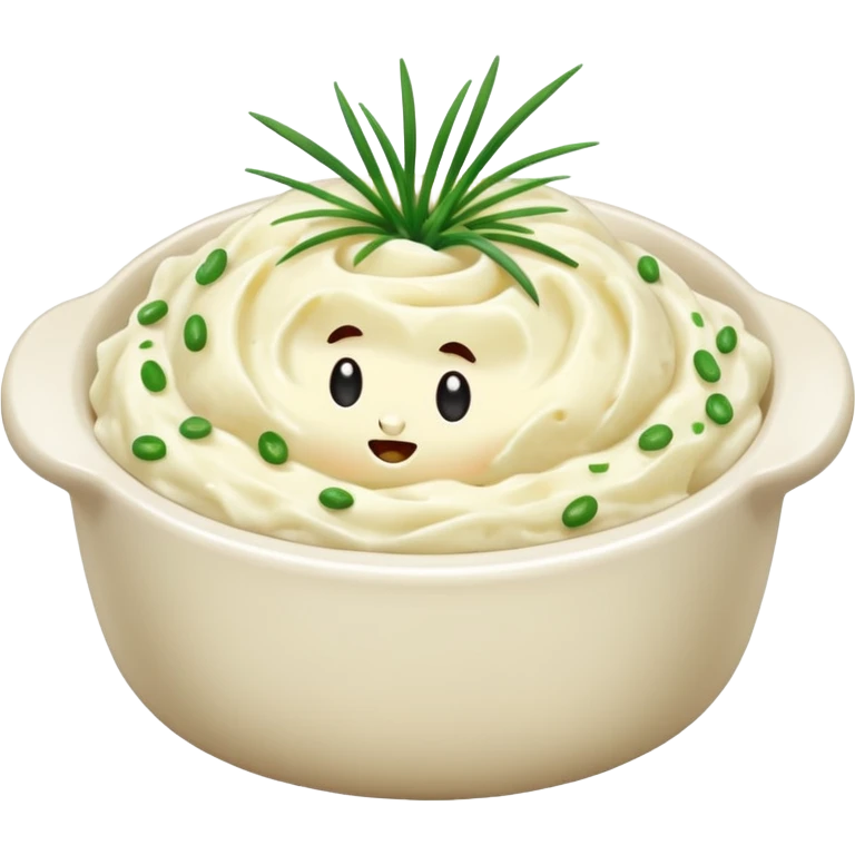 Mashed potatoes with chives emoji