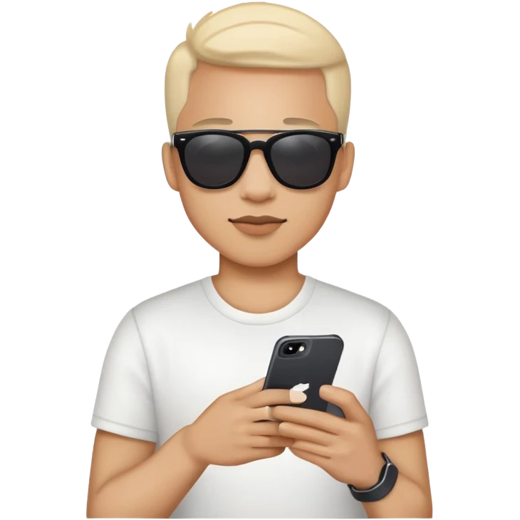 selfie with sunglasses and iphone emoji