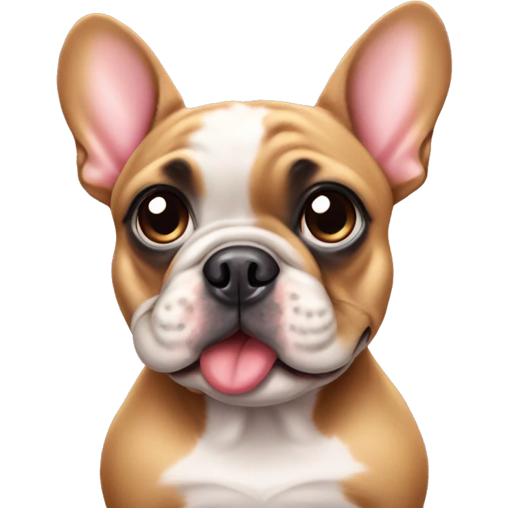 frenchie with puppy eyes and begging for a treat on valentines day  emoji