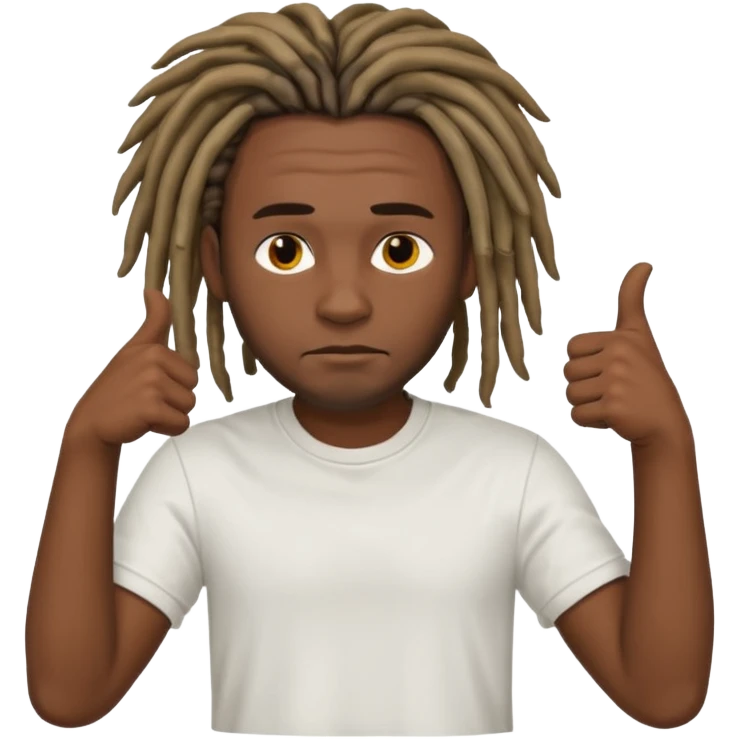 Thumbs down black skinned guys with dreads emoji