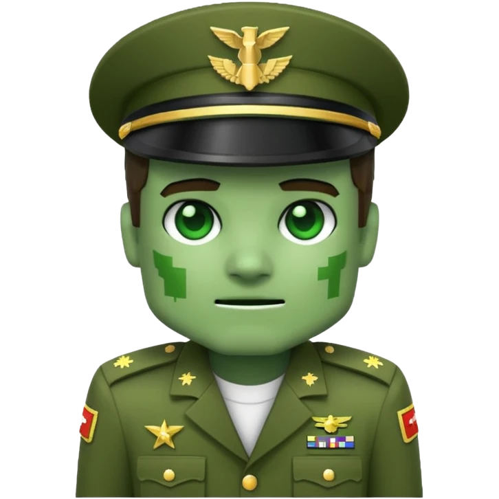 A Minecraft creeper from the military emoji