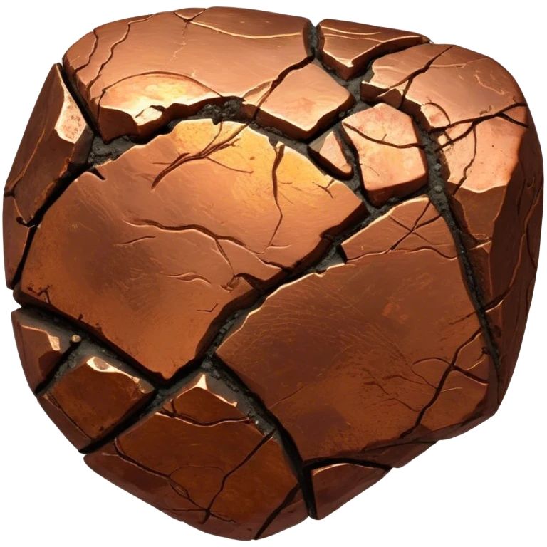 Cinematic Realistic Copper Ore, Warm and earthy, with rich, reddish-brown hues and intricate swirls of natural patterns across the rough, raw surface. The metal catches light with a gentle, glowing shimmer, exuding a rustic, organic charm. Soft glowing outline, capturing the essence of earthy elegance and natural beauty in raw copper ore. emoji