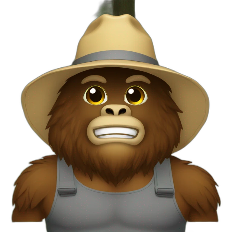 Bigfoot in bucket hat emoji