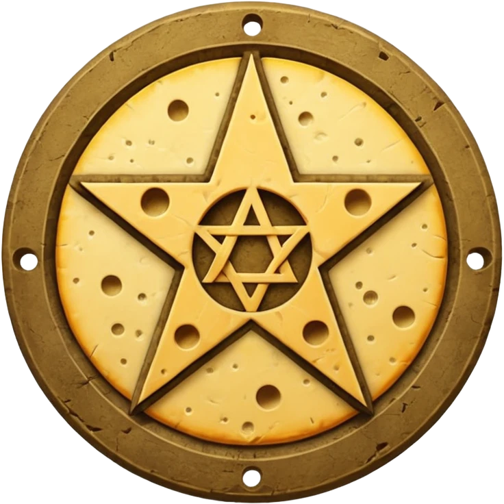 cheese wheel witchcraft occult pentagram emoji