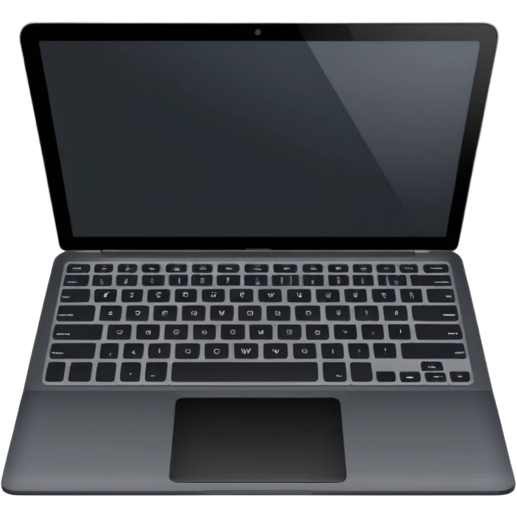 Laptop dark back screen with gray keyboard  emoji