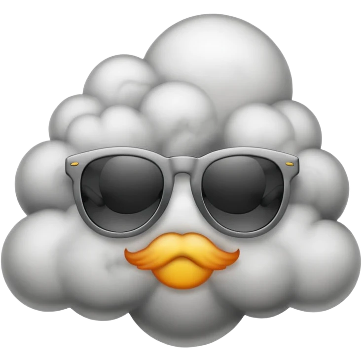 emoji with sunglasses exhaling smoke cloud emoji