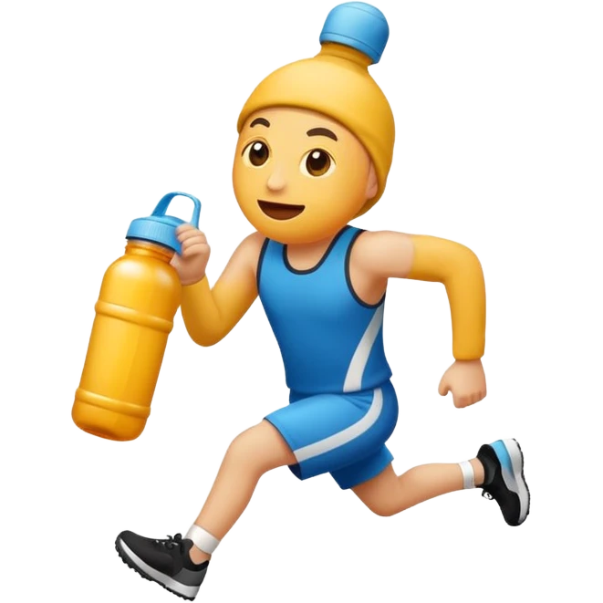 Erstell mir ein Emoji wo man ein Jogger sieht mit einer Energyflasche in der Hand emoji