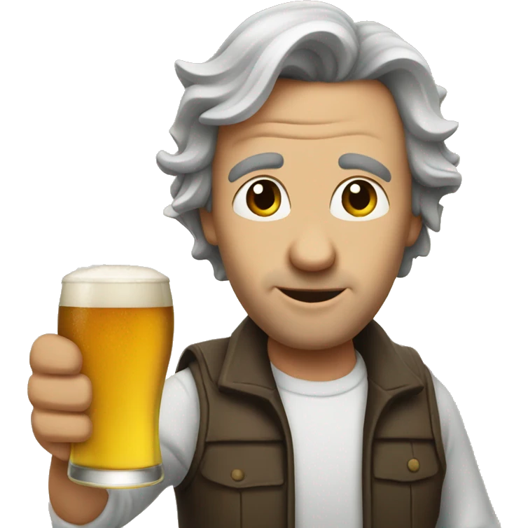 Smith drinking beer emoji