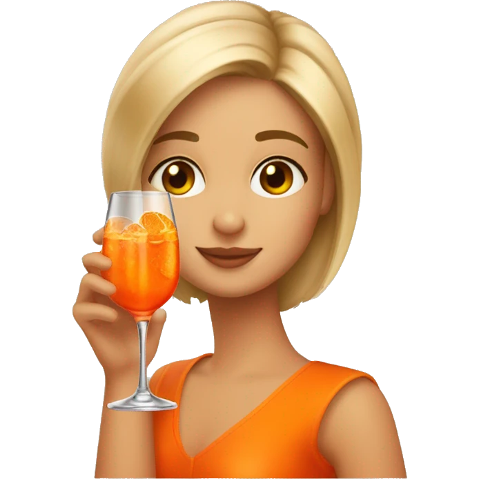 Girl, who is drinking an aperol spritz emoji