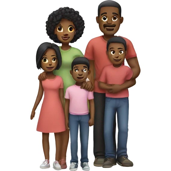 Black family of four  emoji