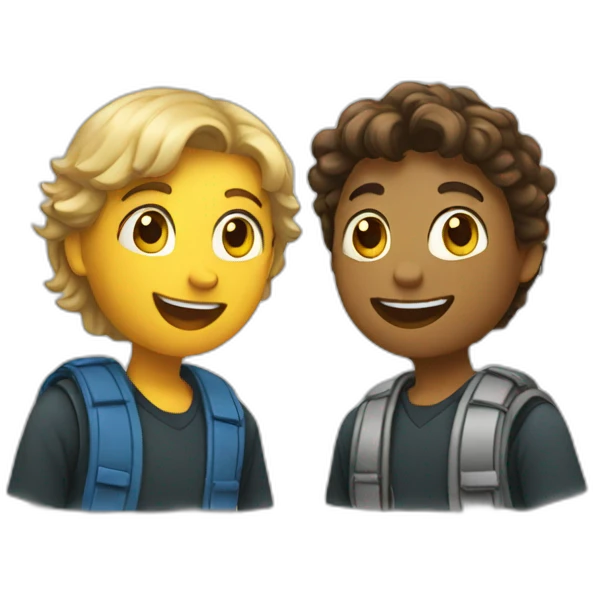 two students talking emoji