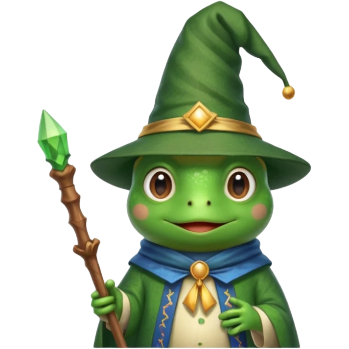 cute frog wizard emoji