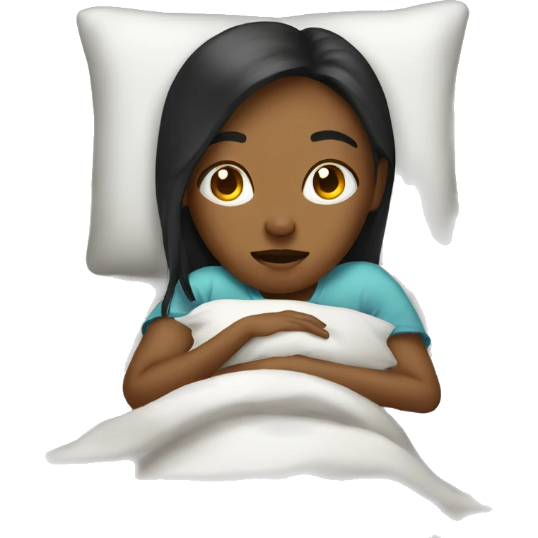 Girl sick in bed emoji