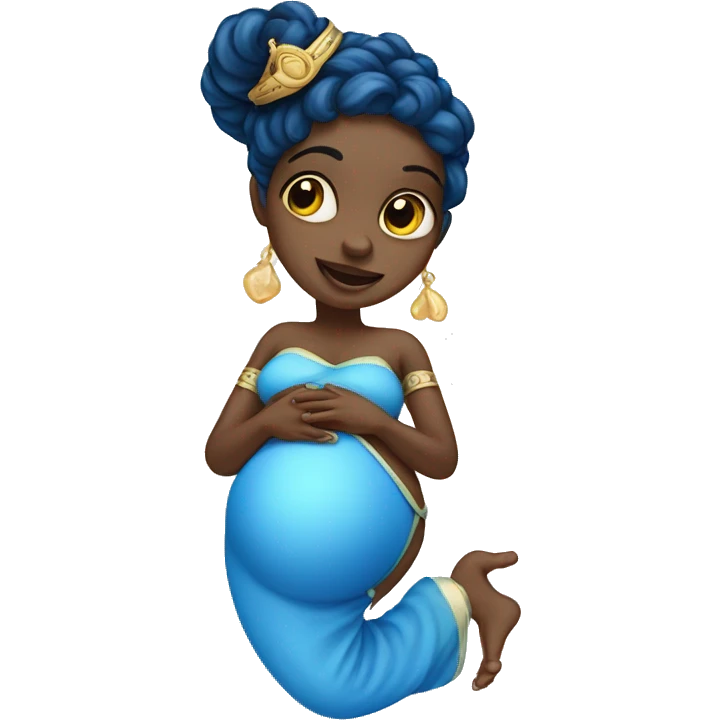Pregnant blue genie fairry emoji
