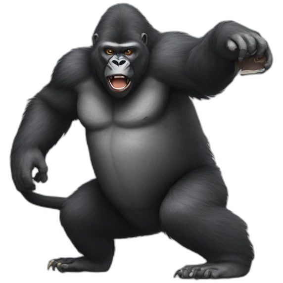 Gorilla fighting rat emoji