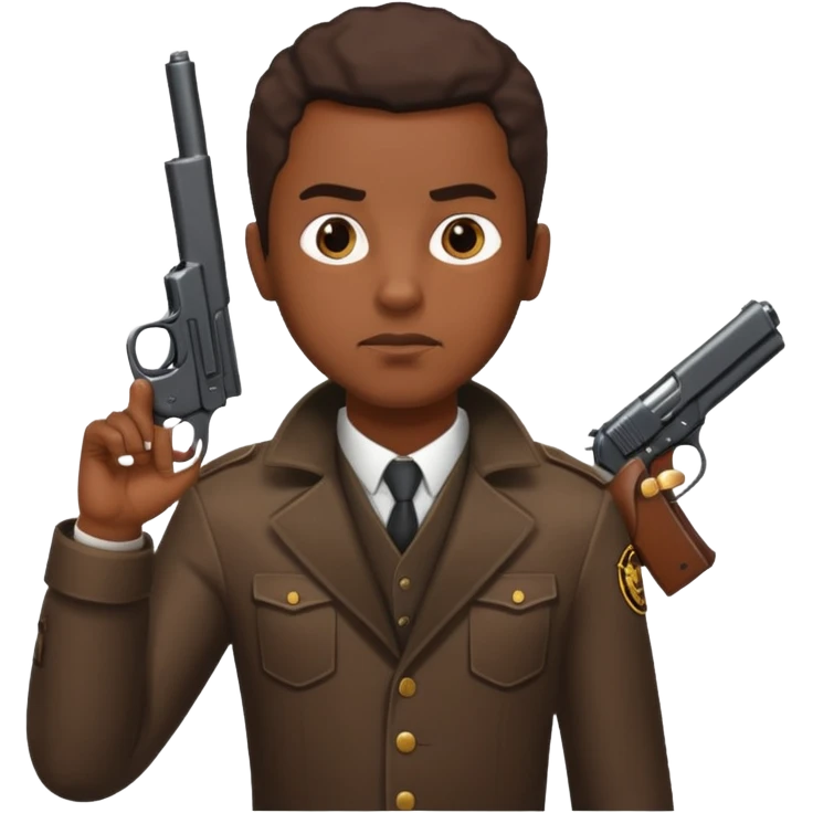 Black guy gun pointed at him emoji