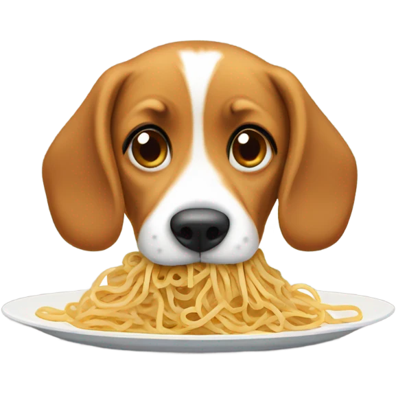 Beagle eating pasta  emoji